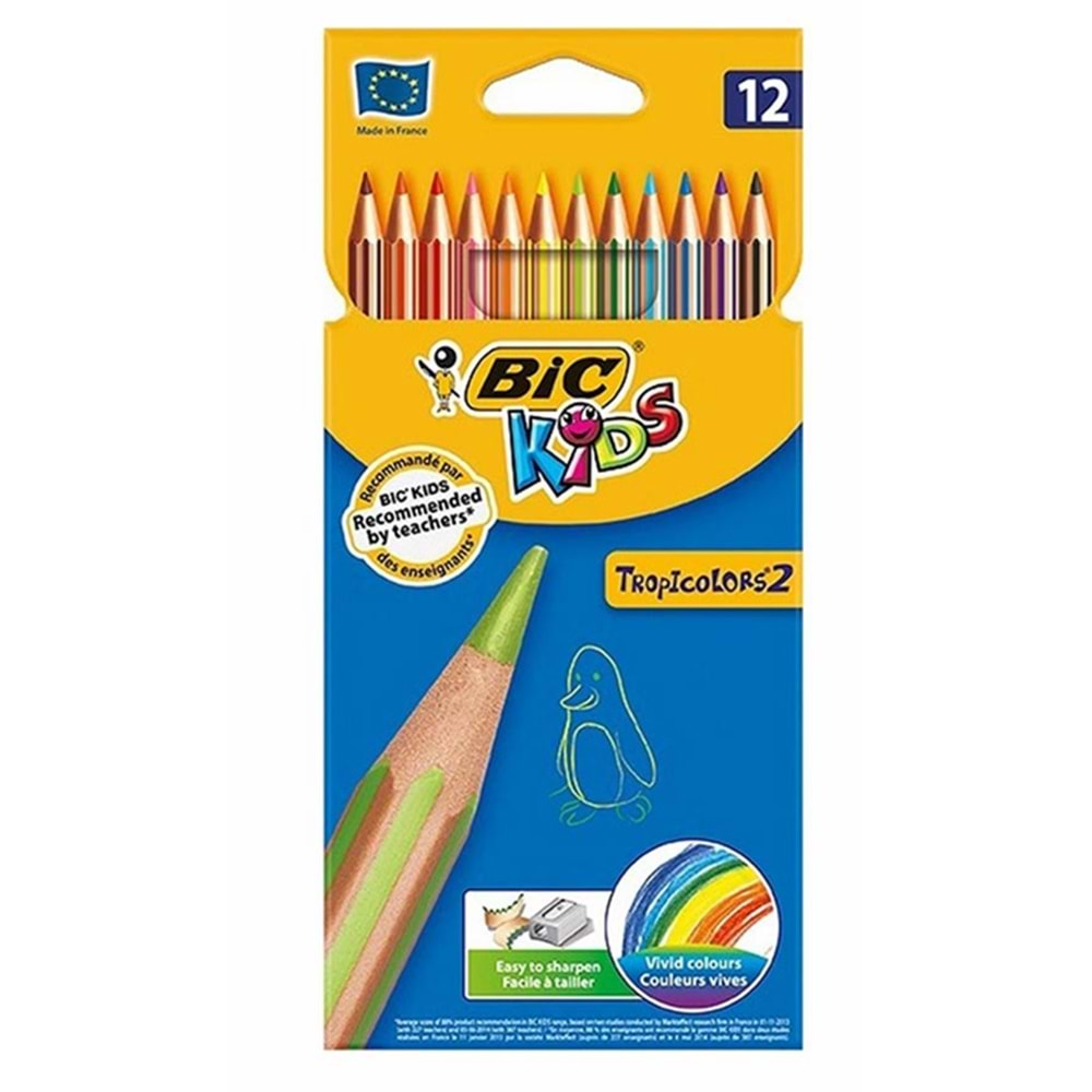 BIC TROPICOLORS 12 RENK KURU BOYA