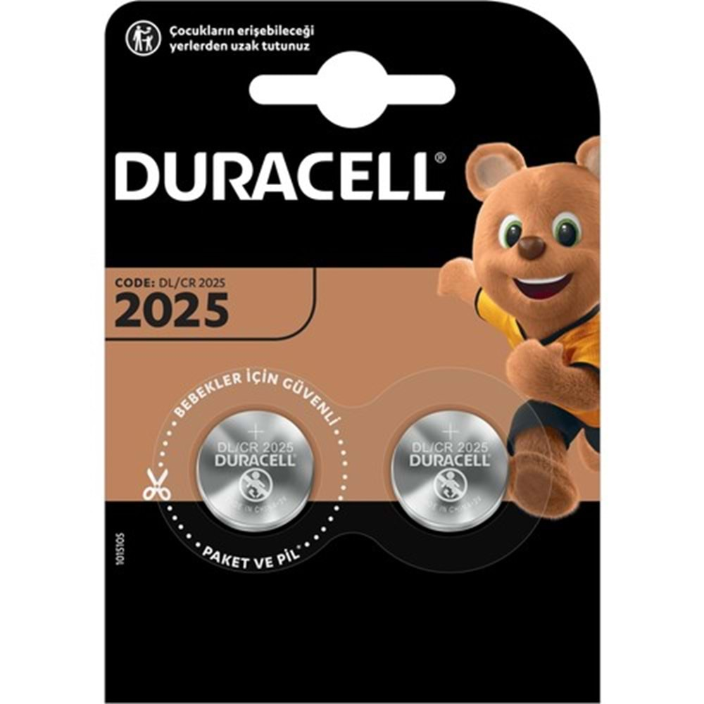 DURACELL DÜĞME PİL 2025 2 Lİ 3 VOLT DL2025 CR2025