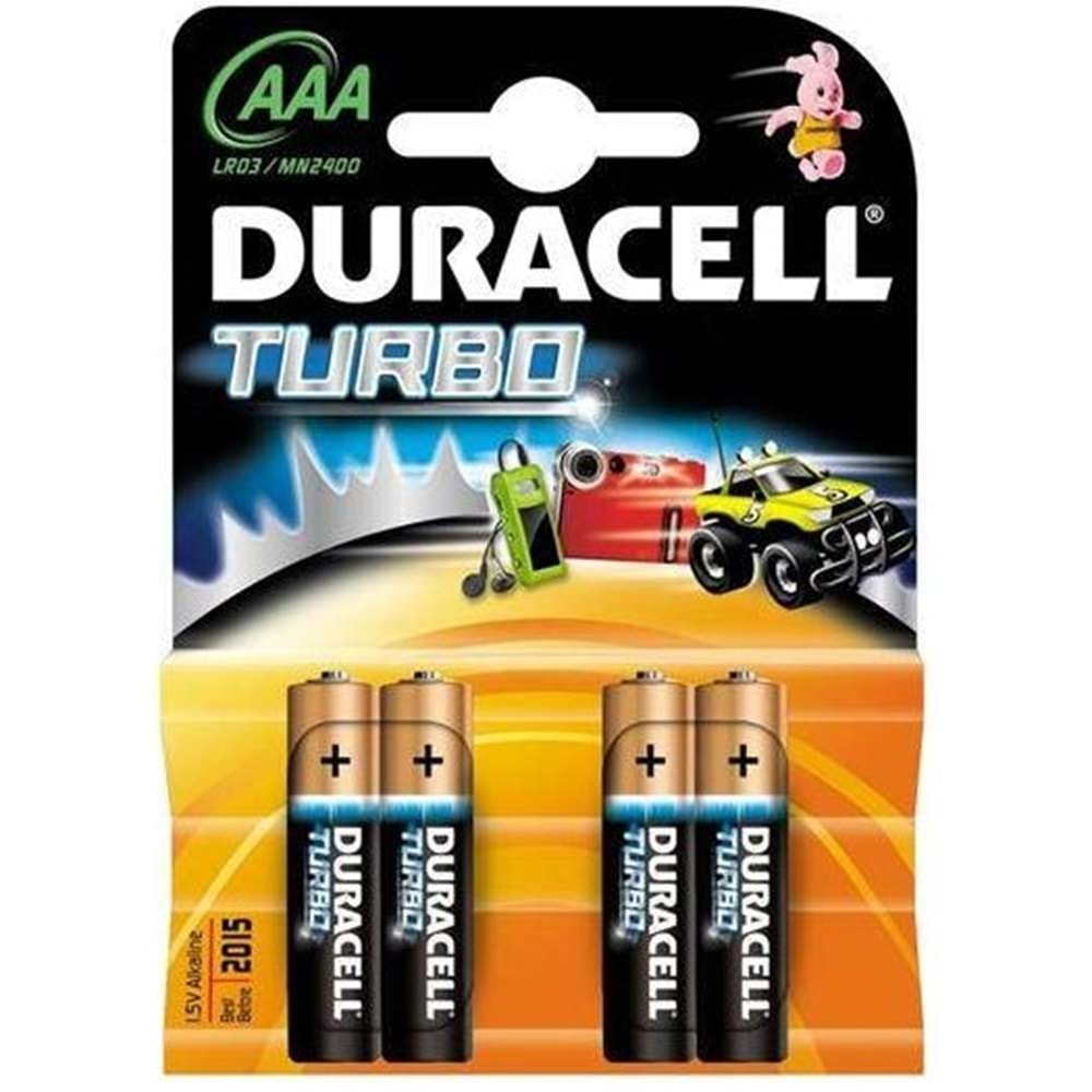 DURACELL TURBO MAX 4 LÜ İNCE KALEM PİL AAA LR03 MX2400