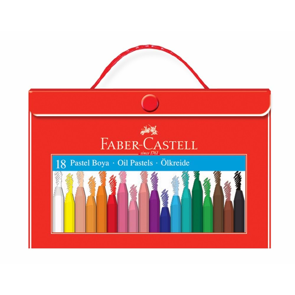 FABER RED LINE PASTEL BOYA 18 RENK ÇANTALI