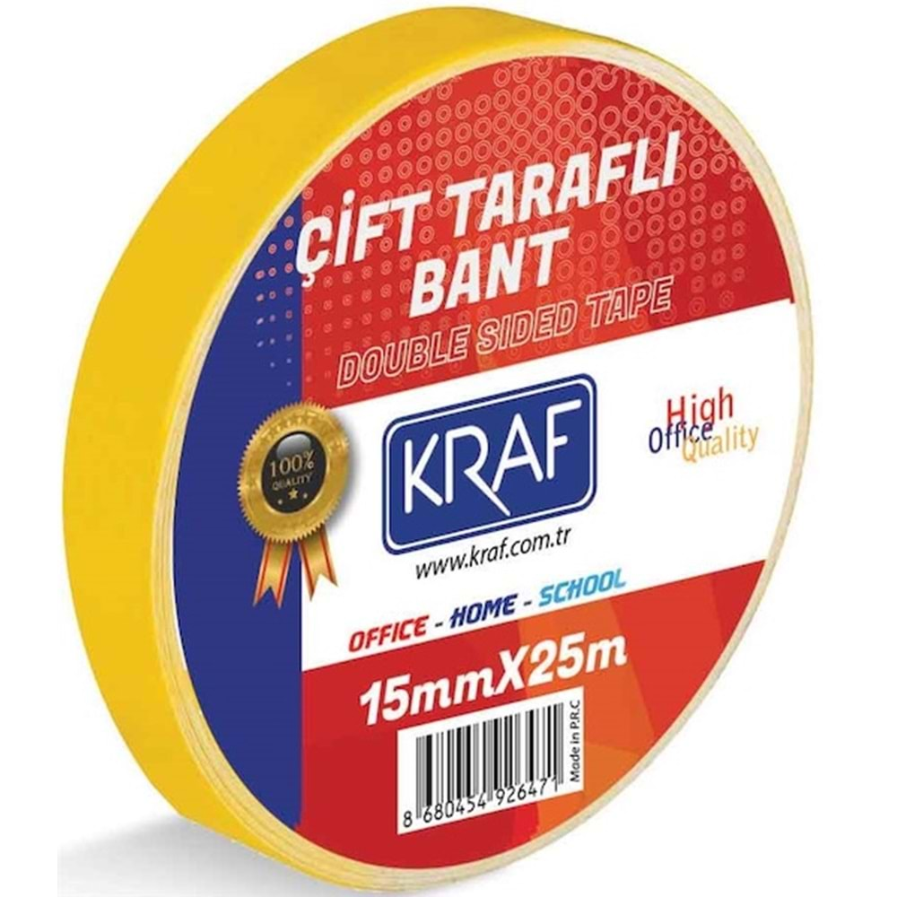 KRAF ÇİFT TARAFLI BANT 15*25 MT