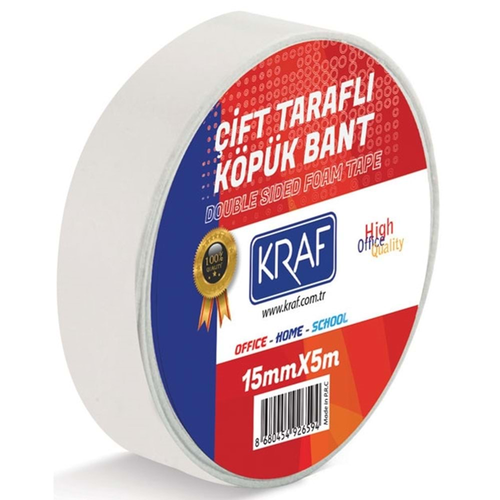 KRAF ÇİFT TARAFLI KÖPÜK BANT 15*5 MT