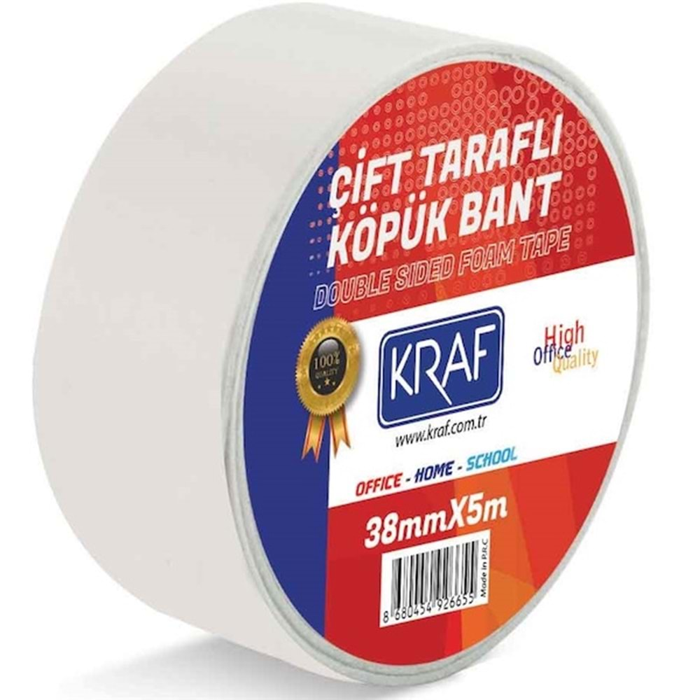 KRAF ÇİFT TARAFLI KÖPÜK BANT 38*5 MT