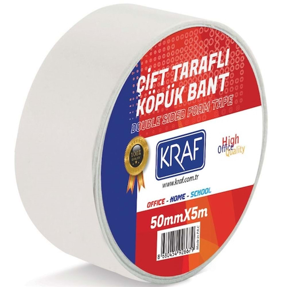 KRAF ÇİFT TARAFLI KÖPÜK BANT 50*5 MT