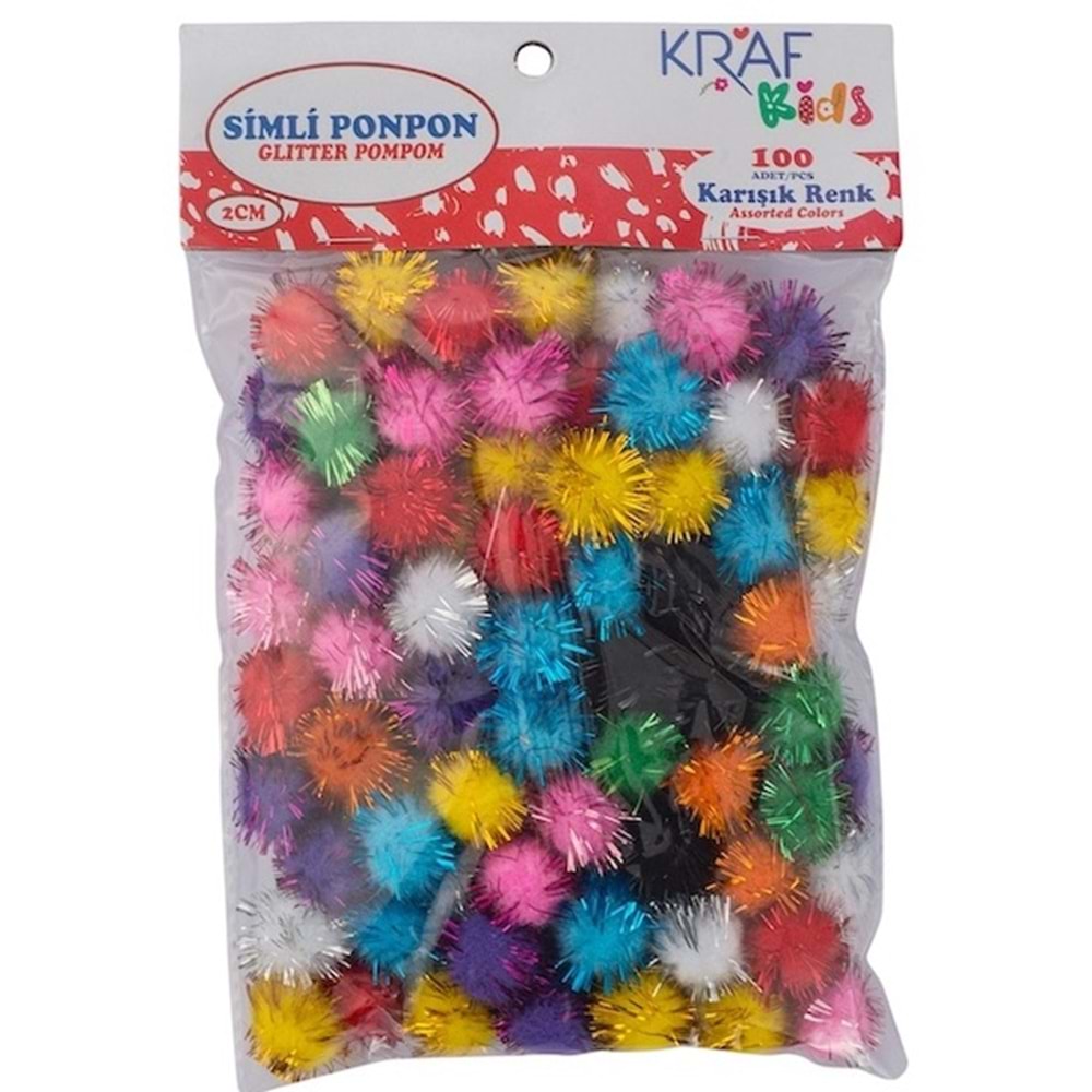 KRAF KIDS SİMLİ PONPON 2 CM 100 LÜ