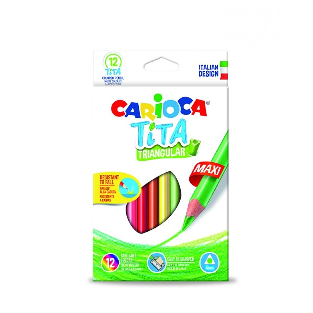 CARIOCA TİTA MAXI ÜÇGEN KURU BOYA KALEMİ 12 Lİ