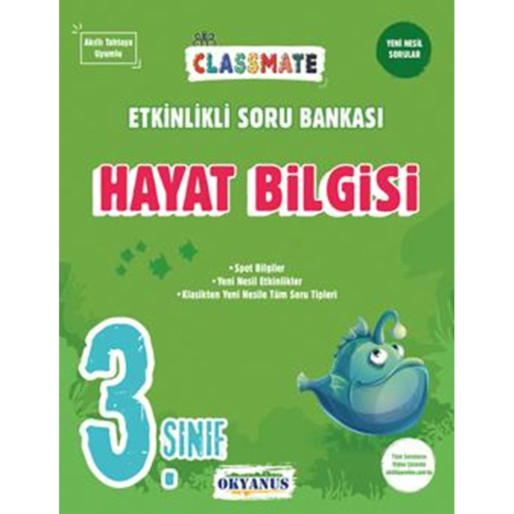 Okyanus 3. Sınıf Classmate Hayat Bilgisi Etkinlikli Soru Bankası