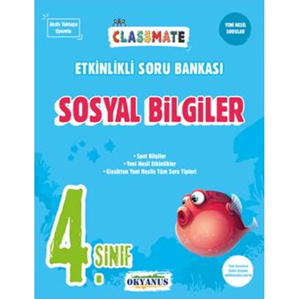 Okyanus 4. Sınıf Classmate Sosyal Bilgiler Etkinlikli Soru Bankası