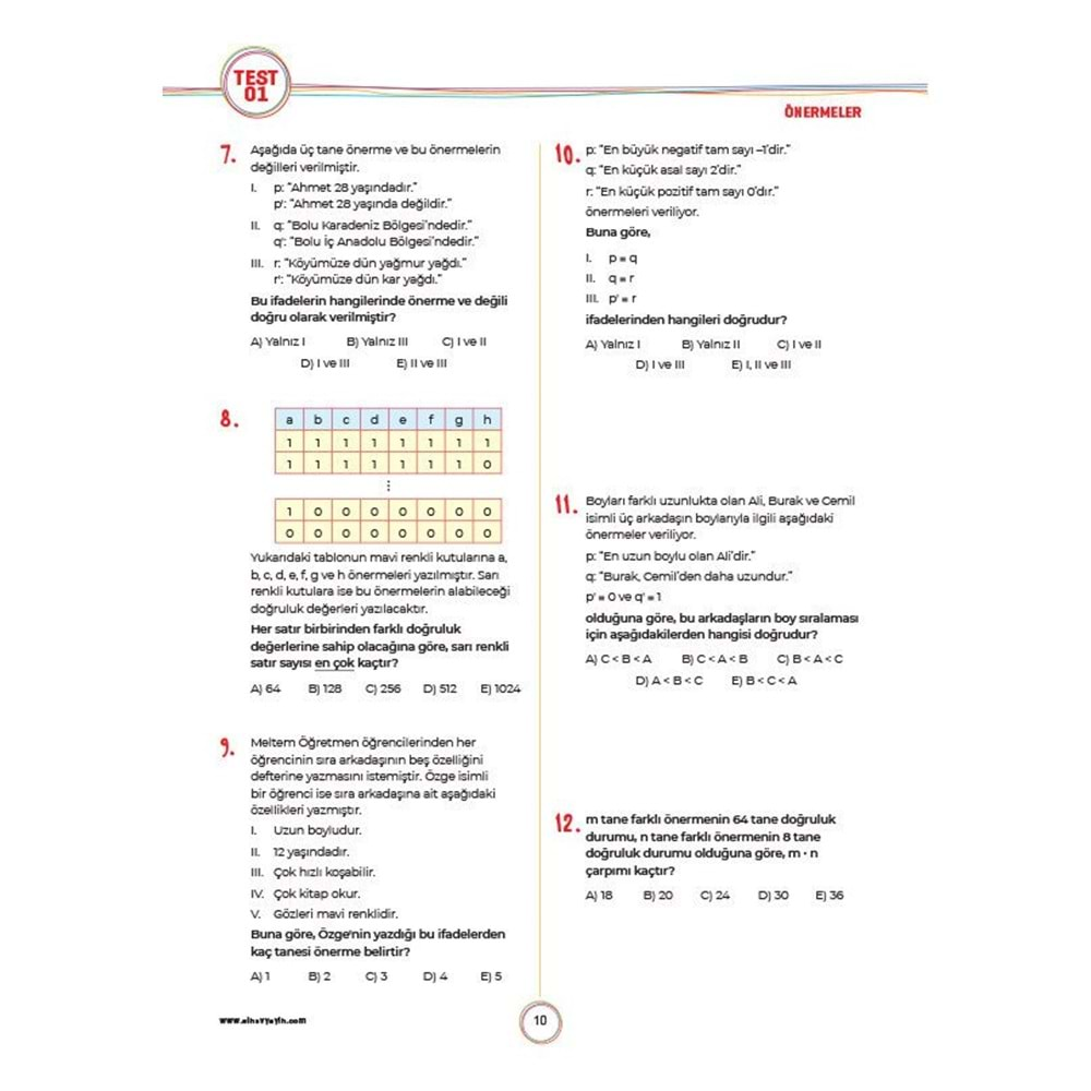 Sınav 9. Sınıf Matematik Soru Bankası