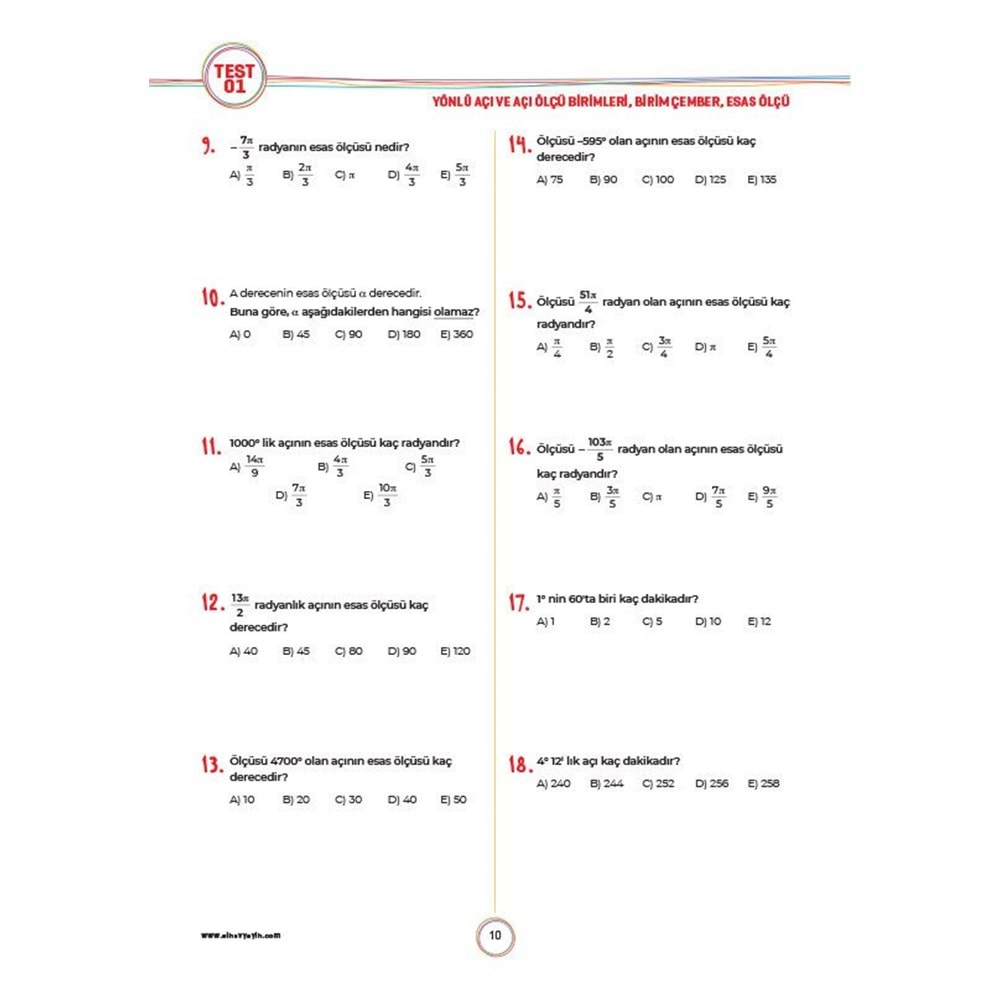 Sınav 11. Sınıf Matematik Soru Bankası