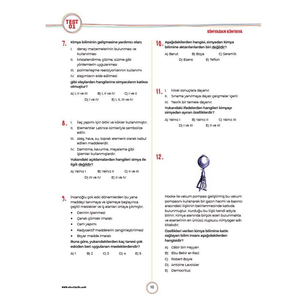 Sınav 9. Sınıf Kimya Soru Bankası