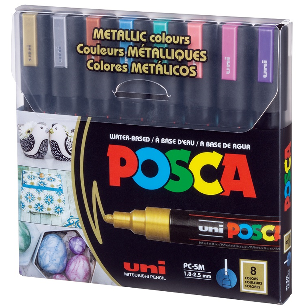 UNIBALL POSCA POSTER MARKÖRÜ PC-5M 1.8-2.5 MM 8 Lİ METALİK RENKLER
