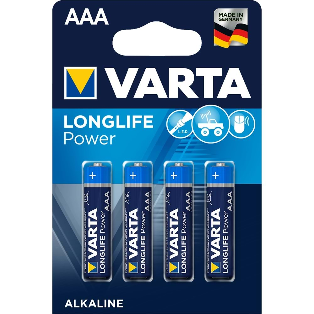 VARTA LONGLIFE POWER İNCE KALEM PİL AAA 4 LÜ LR03 MN2400