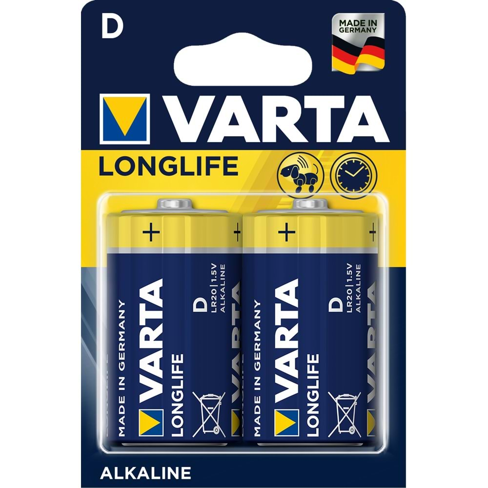 VARTA LONGLIFE D BOY PİL 2 Lİ LR20 MN1300