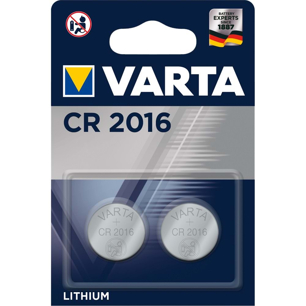 VARTA DÜĞME PİL CR 2016 3 VOLT 2 Lİ