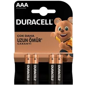 DURACELL İNCE KALEM PİL 4 LÜ AAA LR03 MN2400