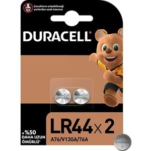 DURACELL DÜĞME PİL LR44 3 VOLT A76 V12GA