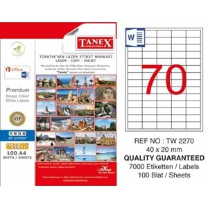 TANEX LASER ETİKET 40*20 MM TW-2270