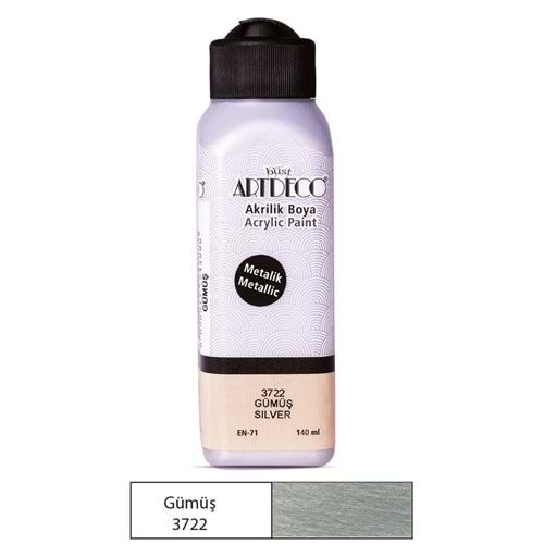 ARTDECO AKRİLİK BOYA METALİK GÜMÜŞ 140 ML