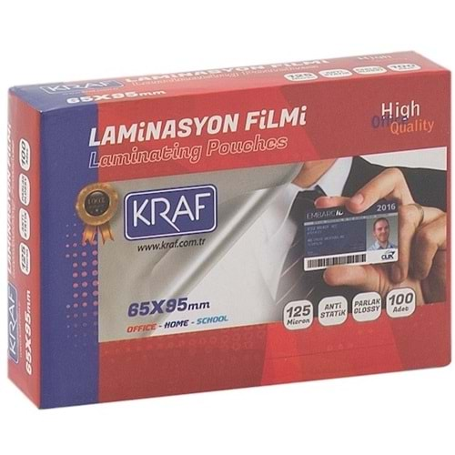 KRAF LAMİNASYON FİLMİ 125 MICRON 65*95 MM