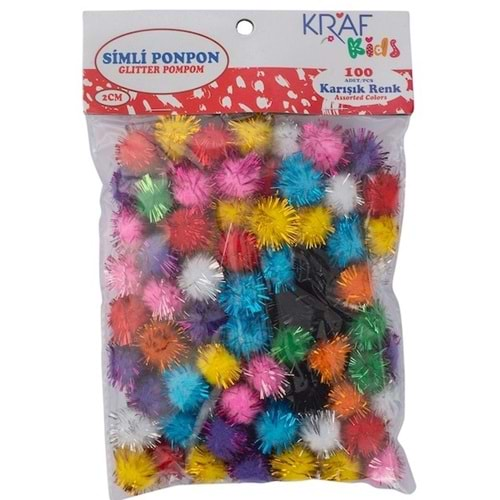 KRAF KIDS SİMLİ PONPON 2 CM 100 LÜ