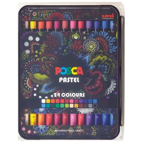 UNIBALL POSCA PASTEL BOYA 24 RENK KALEM KUTU SET