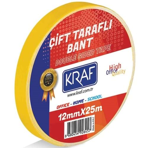 KRAF ÇİFT TARAFLI BANT 12*25 MT