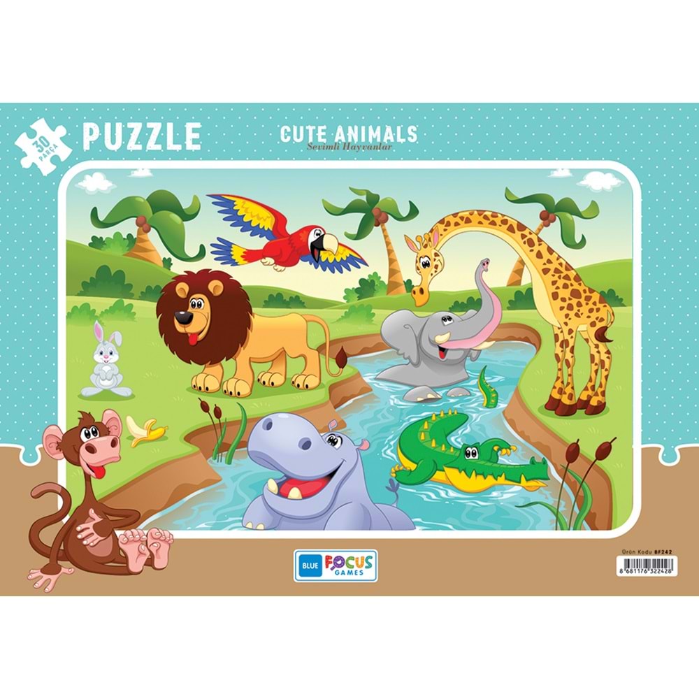 BLUE FOCUS PUZZLE 30 PARÇA SEVİMLİ HAYVANLAR