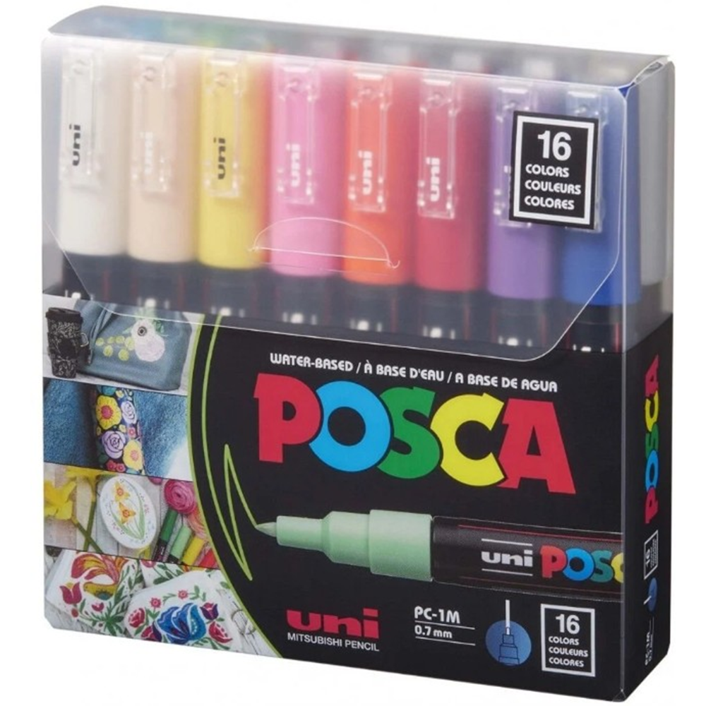 UNIBALL POSCA POSTER MARKÖRÜ PC-1M 0.7 MM 16 LI SET