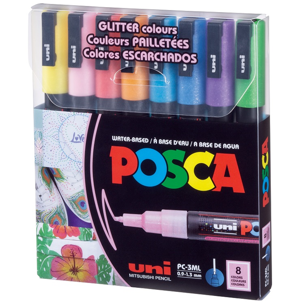 UNIBALL POSCA POSTER MARKÖRÜ PC-3M 8 Lİ SİMLİ RENKLER